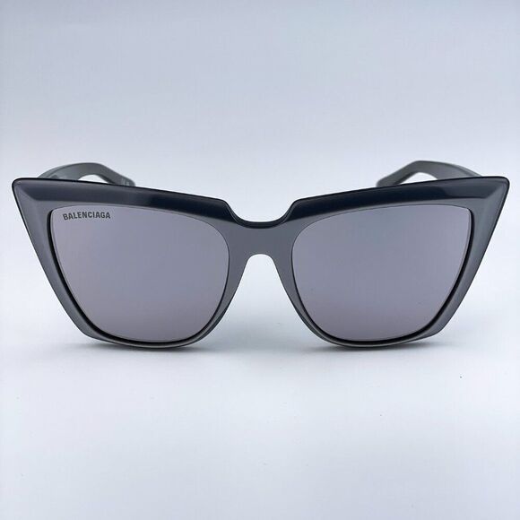 SALE! NEW Balenciaga BB0046S 006 Silver Mirrored Square Cat Eye Women Sunglasses main image 5